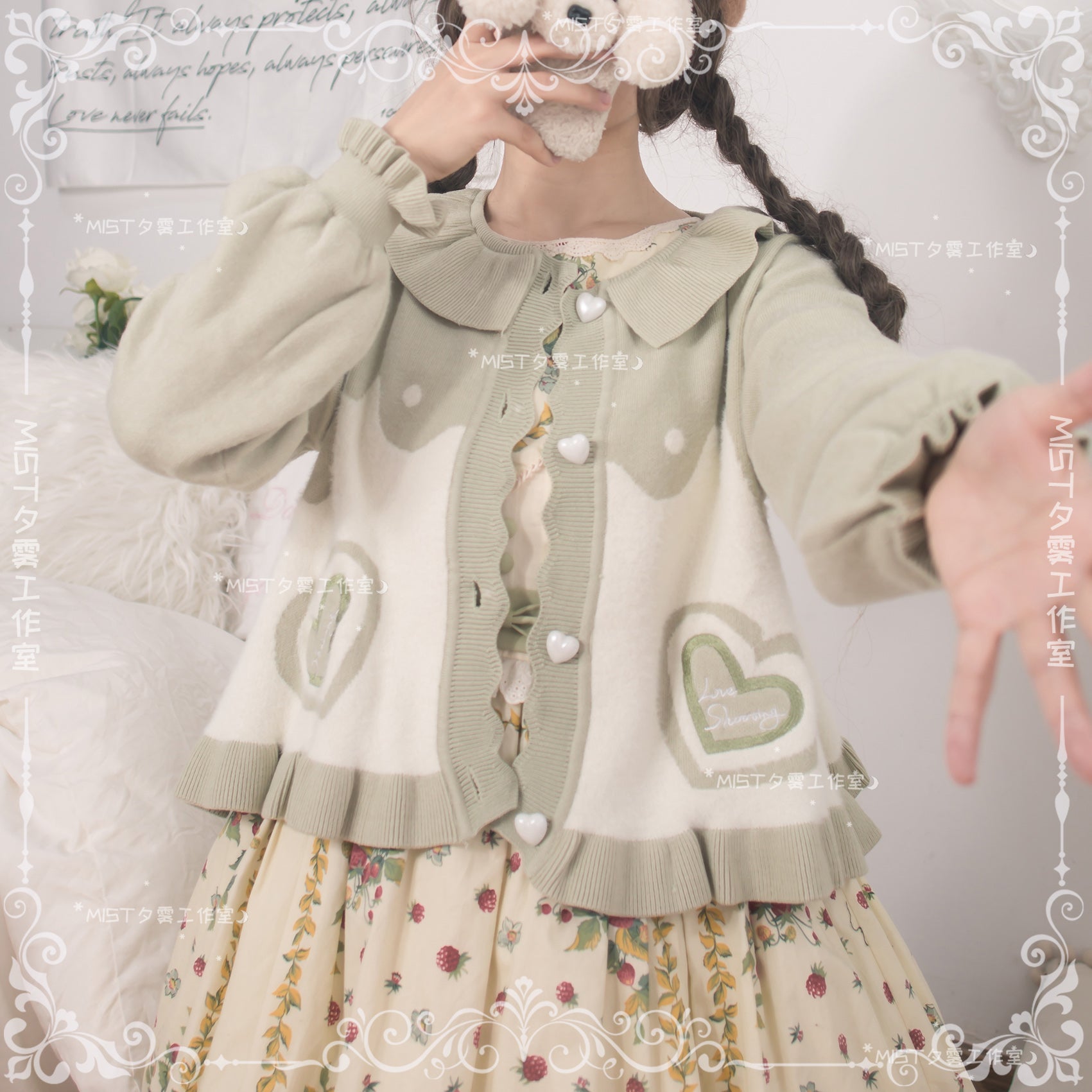 MIST~Beating Heart~Sweet Lolita Thick Sweater Coat Puff Sleeve 9908:115040