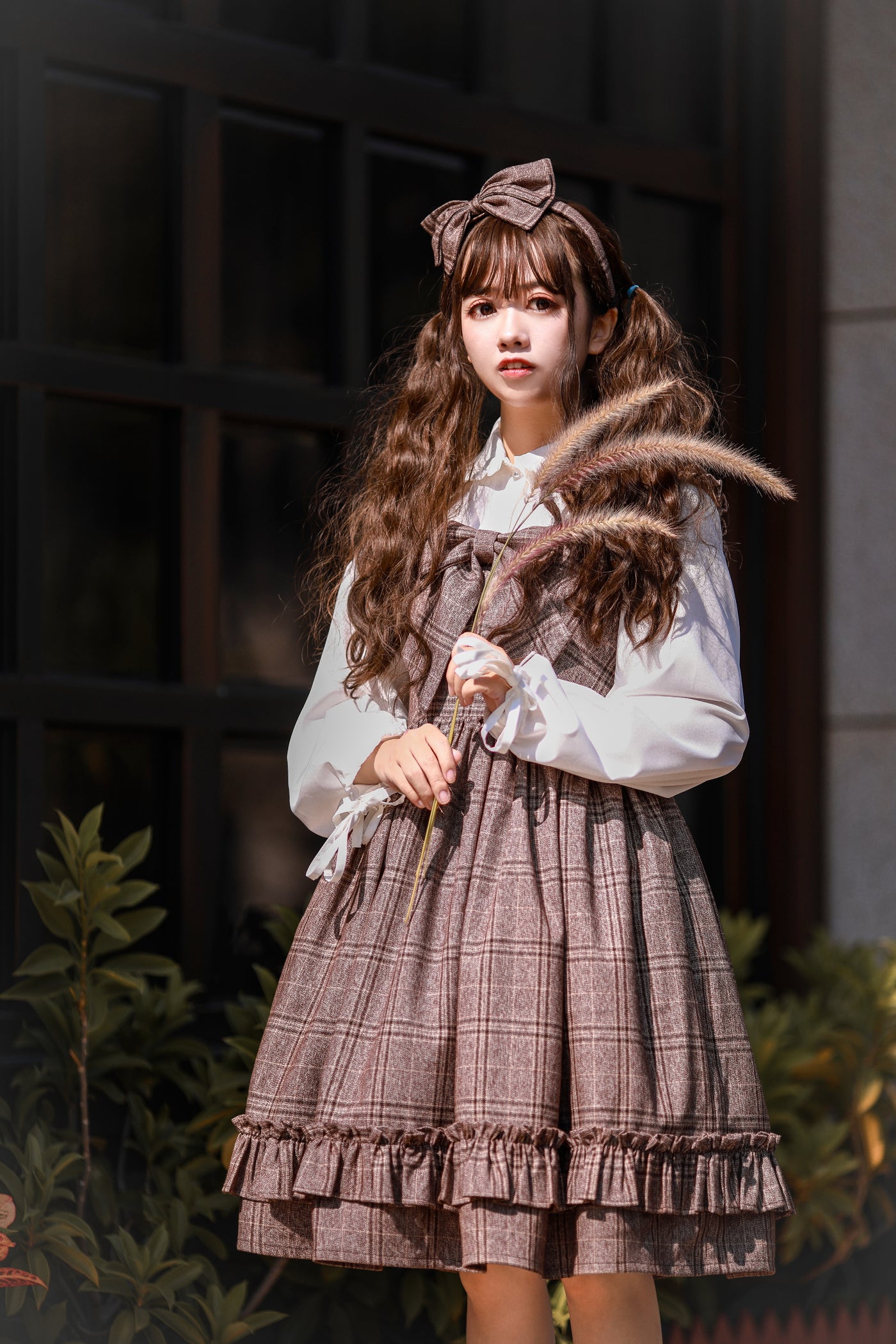 (BuyForMe) Story of Thorns~Elegant Plaid Lolita SK JSK Dress S brown&red plaid KC (free size) 