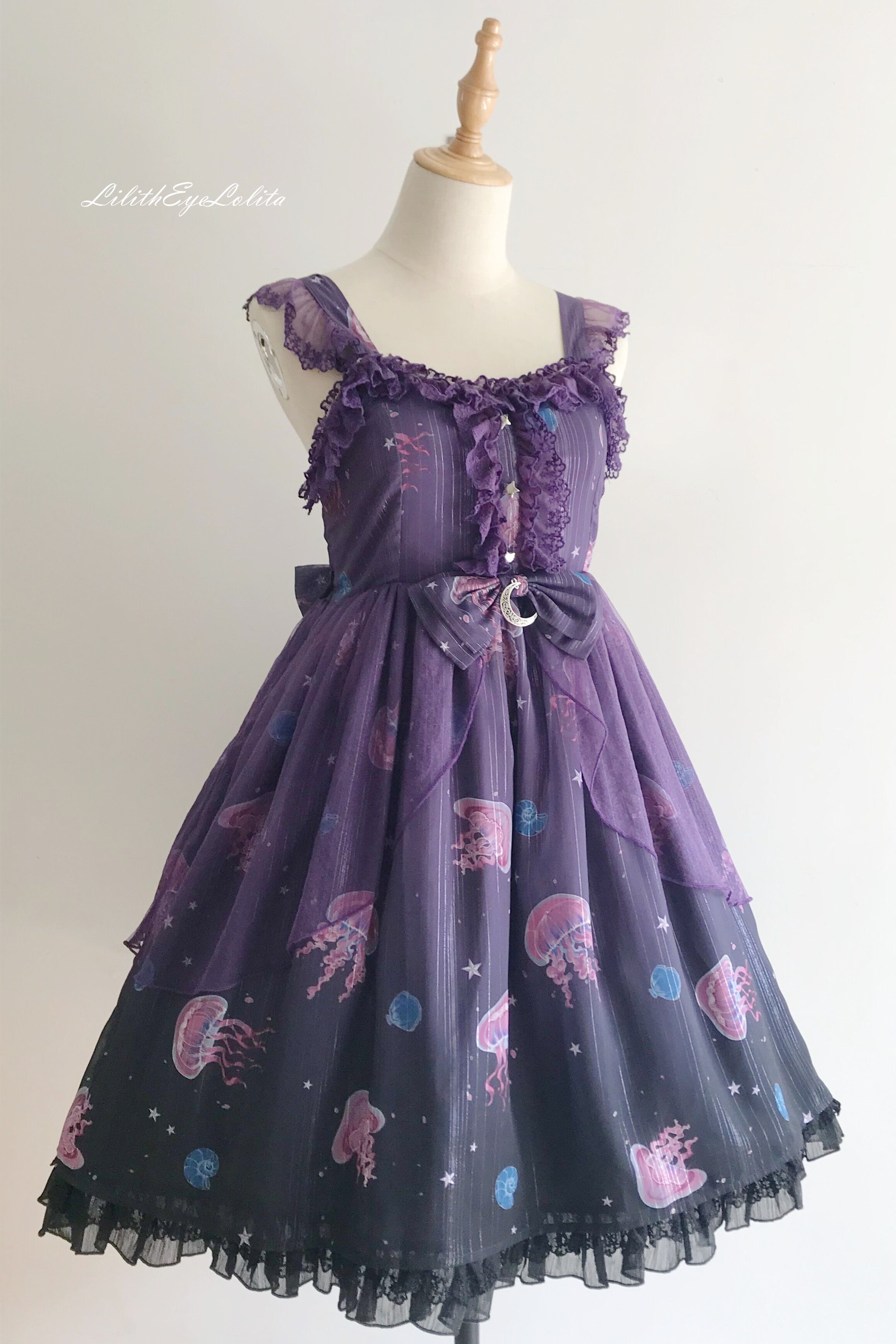 Chiffon Fairy Jellyfish Printed Lolita Jsk – 42Lolita Chiffon Fairy Jellyfish Printed Lolita Jsk – 42Lolita