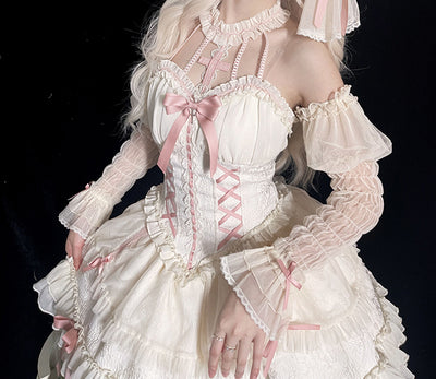 Alice Girl~Cross Maiden~Gothic Lolita Cuffs Puff Arm Sleeves   