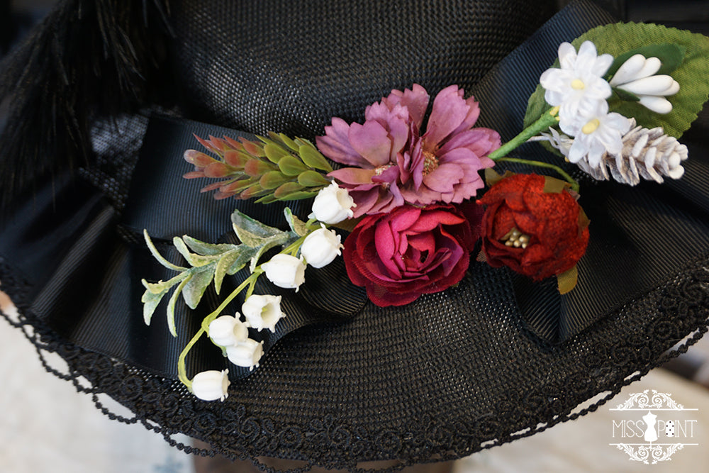 Miss point~Sally's Garden~Country Lolita Straw Top Hat 1798:45815