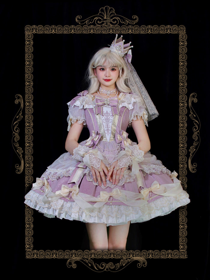 Alice Girl~Girls' Day~Retro Lolita OP Dress Short Sleeve Place Style   