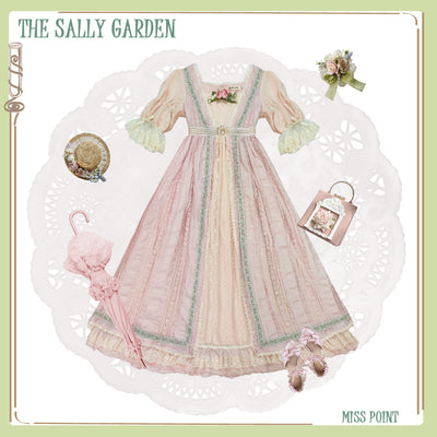 Miss Point~The Sally Gardens~Elegant Lolita Lotus Sleeves OP Dress S sakura pink 