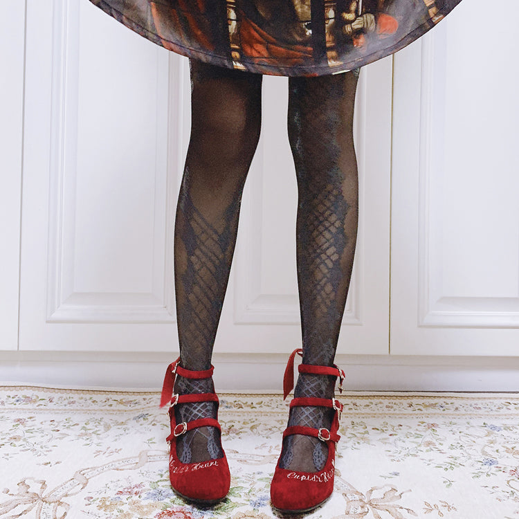 Ruby Rabbit - 20D Velvelt Lolita Tights Collection One Size (Suitable for height 59.1"-70.9") candy black