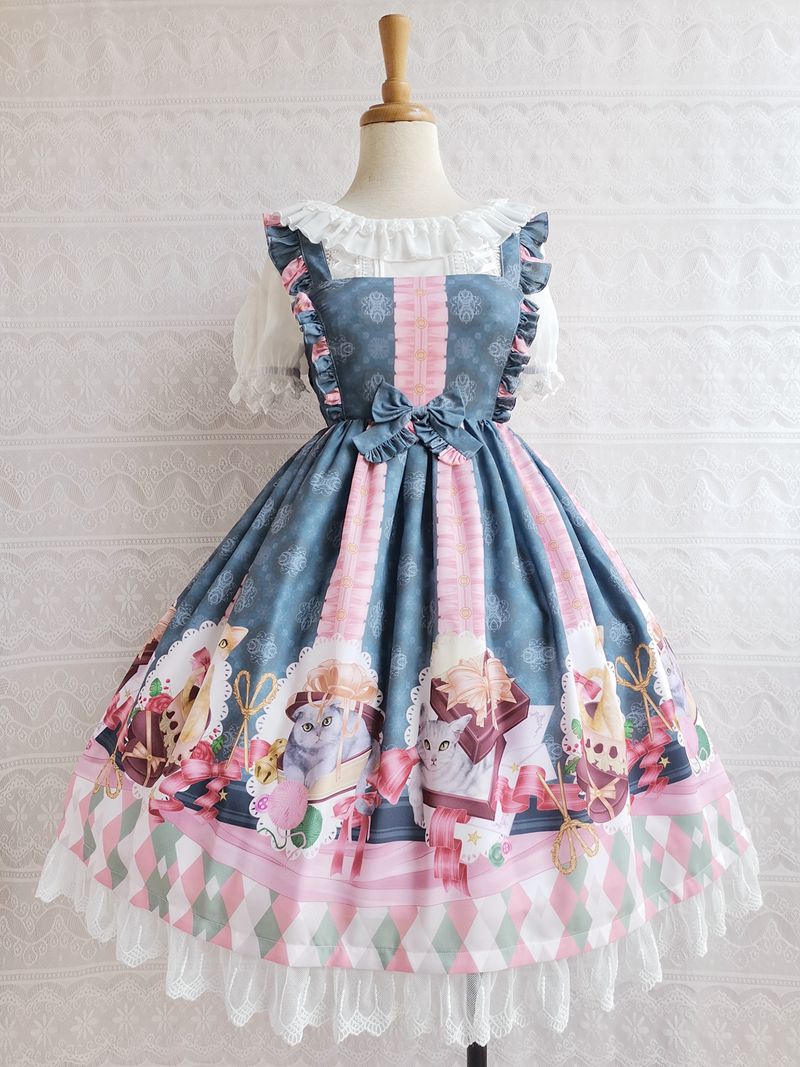 Yilia - Chocolate Cat Lolita JSK Dress XS green