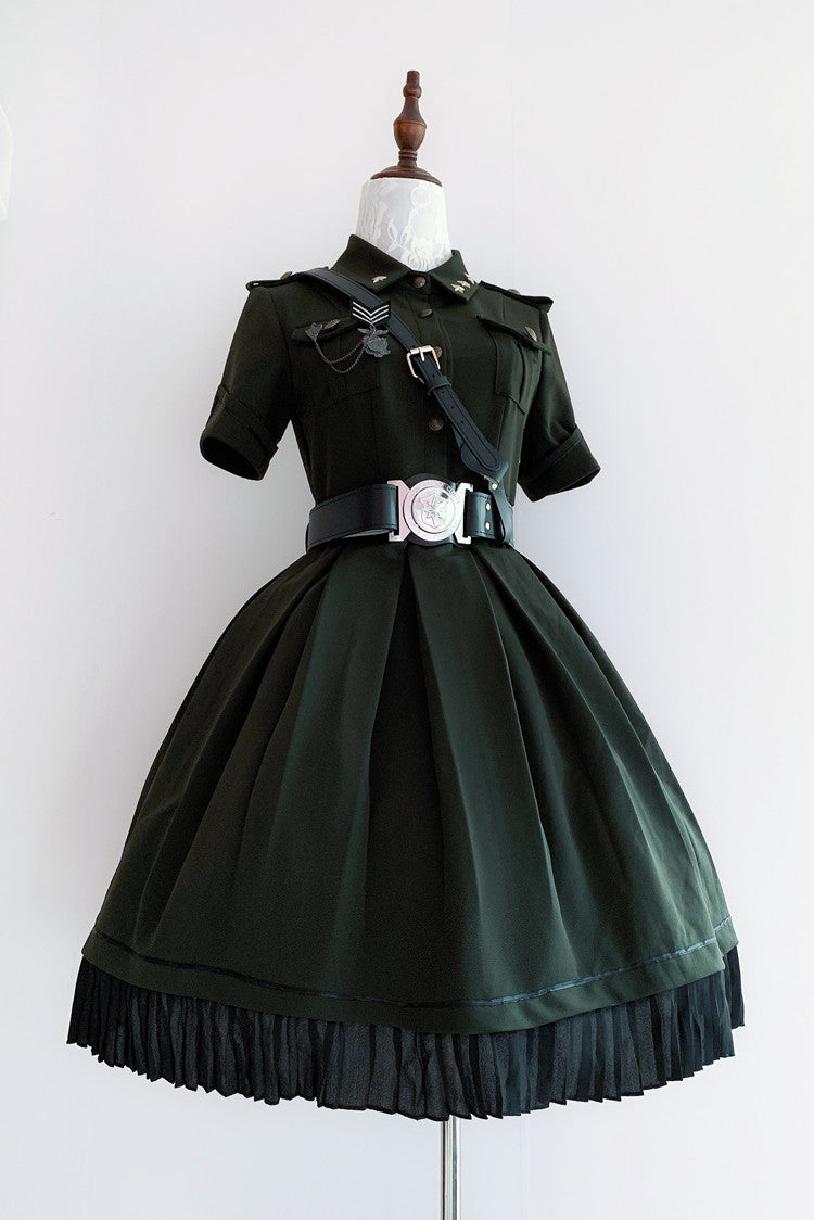 YourHighness~Covenant Army of The Righteous~Military Ouji Lolita OP 2XL army green 