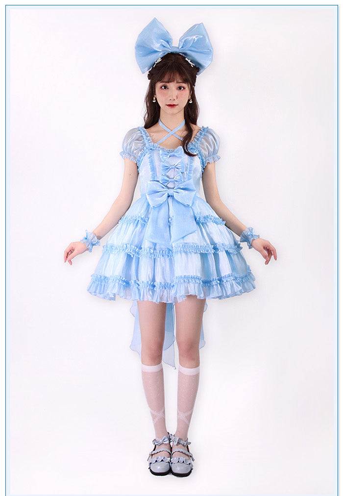 Alice Girl~Girls Party~Flowing Tail Lolita OP XS blue (OP with flowing tail) 