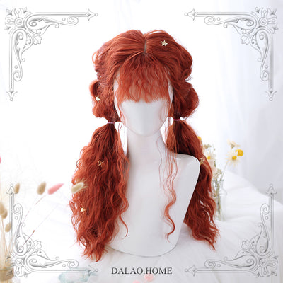 Dalao Home~Lolita Fairy Godmother 65cm Curly Wig free size fairy godmother wig with 2 ponytails 