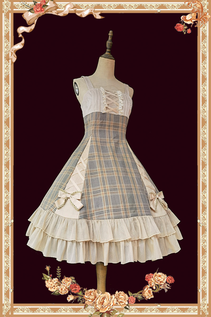 Infanta~Memoirs of Backlight~ Elegant Plaid Lolita JSK Dress   