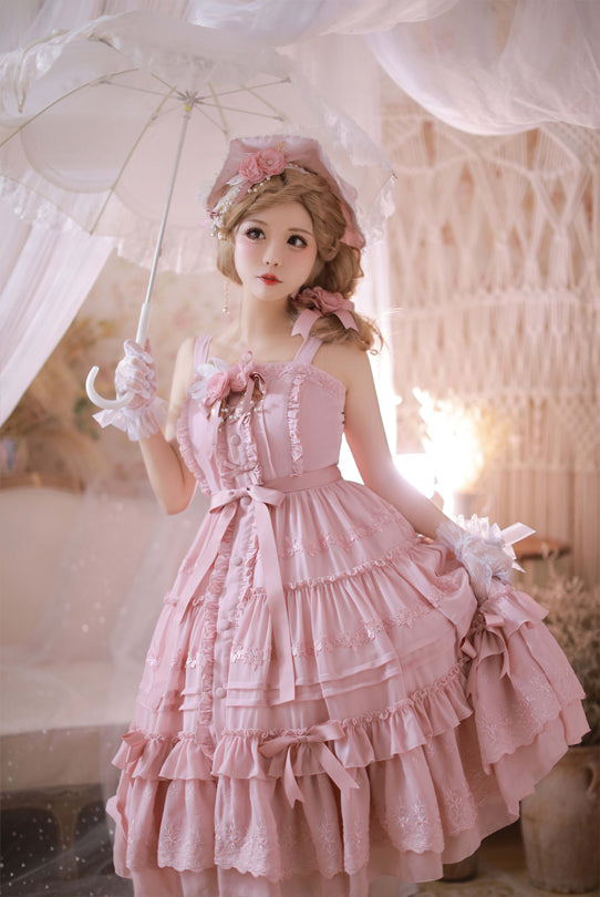 Dawn and Morning - Rozen Maiden - Elegant Lolita Jumper Dress 2XL Pink JSK