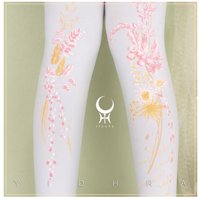 Yidhra~Vintage Flower Printed Panty-hose Spring Summer   