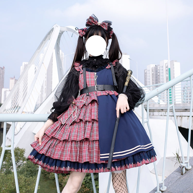 Your Princess~Star Charm~Sweet Idol Lolita Plaid Jumper Skirt   