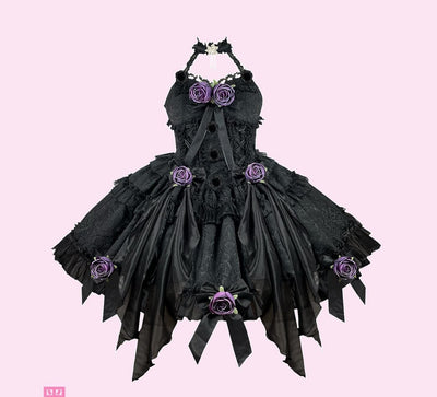 (BuyForMe) DiamondHoney~Hime Lolita Fish-bone Dress Set XS black 