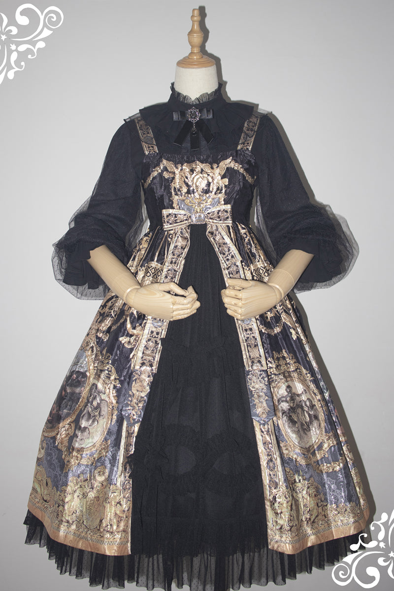 Kencrlo - Dim Moonlight - Classic Lolita Chiffon Yarn Inner Blouse 7434:80134