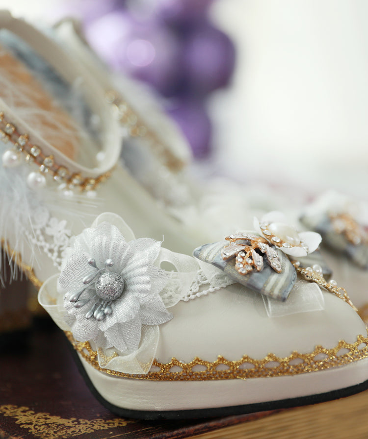 Wedding Lolita Light Grey High Heels – 42Lolita