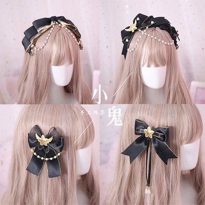 Xiaogui~Gothic Accessories Lolita Bow KC Hairclip   