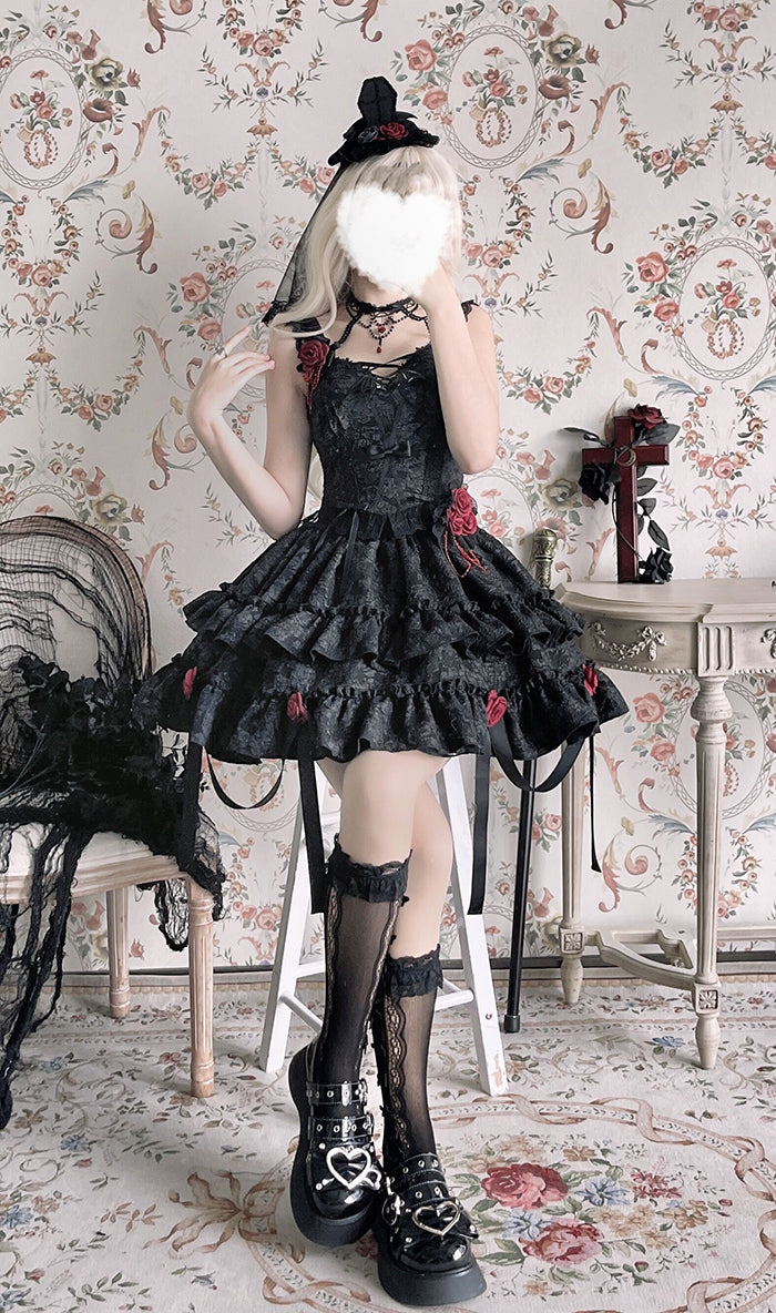 Alice Girl~Gothic Lolita Accessory~Blood Rose Flowing Trailing   