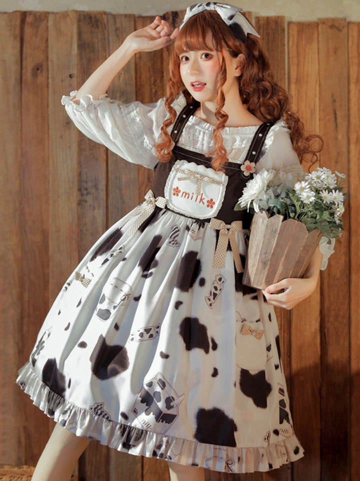 Eieyomi- Sweet Milk Candy~Kawaii Lolita JSK   