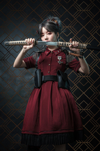 Your Highness~Military Lolita Black Belt Corset   