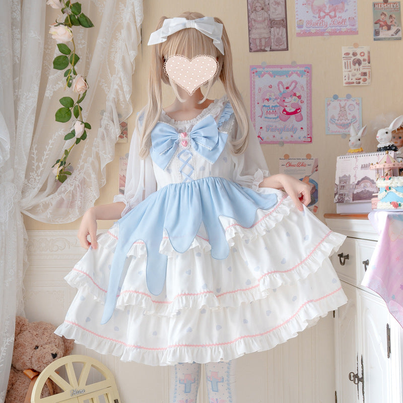 Eieyomi - White Peach Mousse - Sweet Lolita Summer JSK white peach mousse JSK S