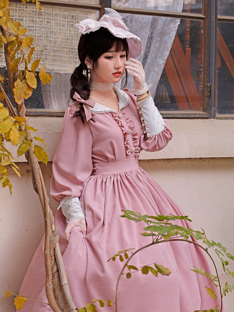 Sweet Wood - Lola's Diary - Multicolors Classic Lolita Plus Size OP Dress S lotus pink