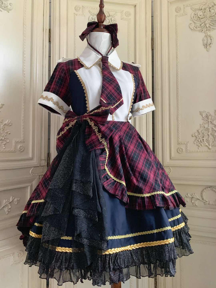 YourHighness~Idol Project~Idol Lolita Fashion Plaid Suit OP   