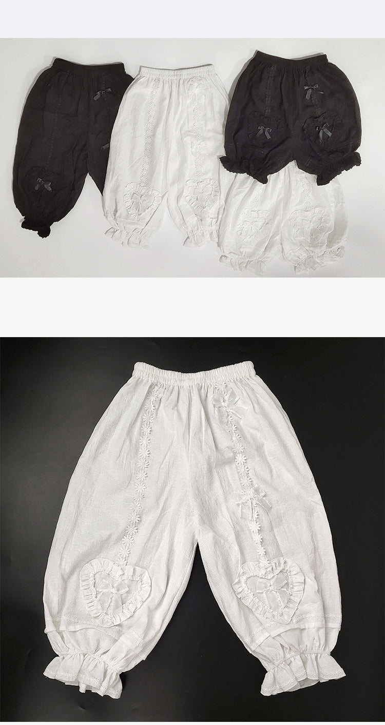 Sakurada Fawn - Cotton Plus Size Lolita Bloomers small black short version