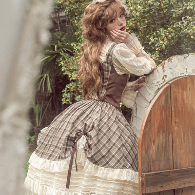 (Buy for me)Flower and Pearl Box~Elegant Lolita Vest, Blouse and SK Set   