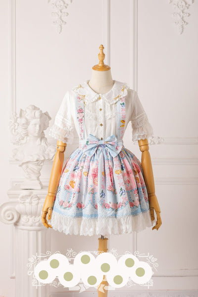 Strawberry Witch~Blueberry Lolita SK Daily Skirt S light blue 