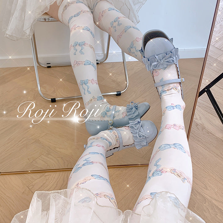 Roji roji~Sweet Over Knee Velvet Lolita Tights   