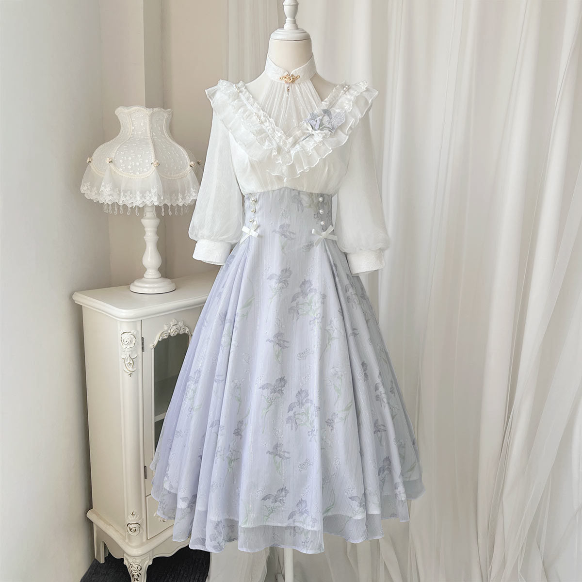 Cornfield Lolita~Iris Dream~Elegant Lolita Dress Short Sleeve OP dress S 
