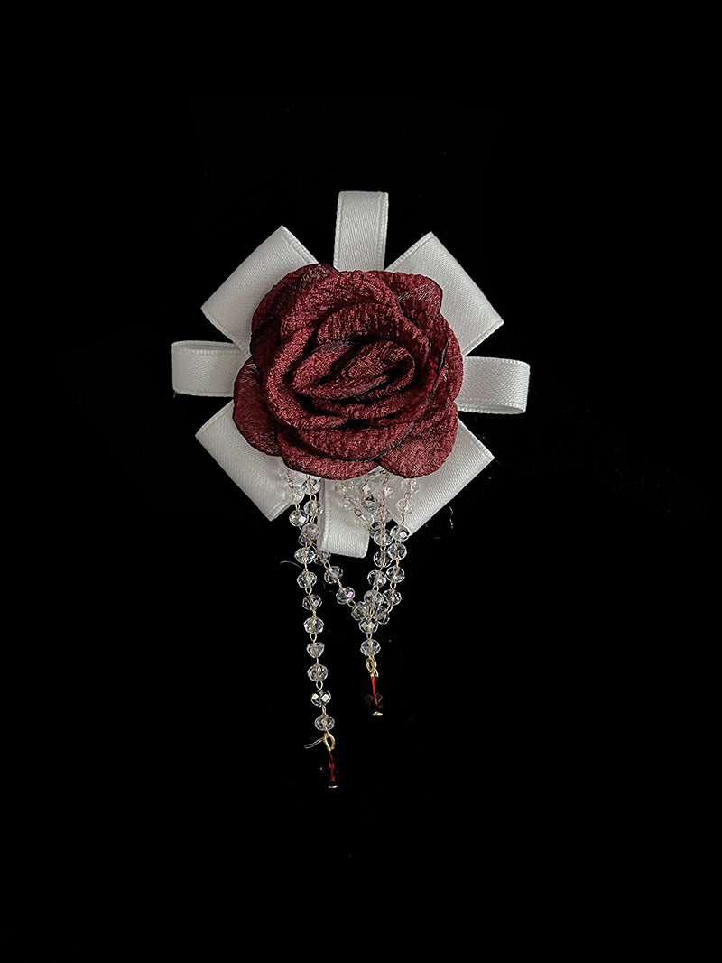 Alice Girl~Blood Rose~Gothic Lolita Rose Brooch white (white) 1784:45991