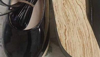 The Seventh Sense~Japanese Style Wooden Platform Wa Lolita Shoes 35 patent leather black 