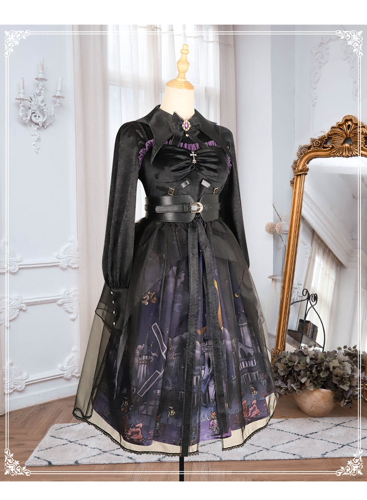 YingLuoFu~Witchville Halloween Gothic Lolita Jumper Dress   