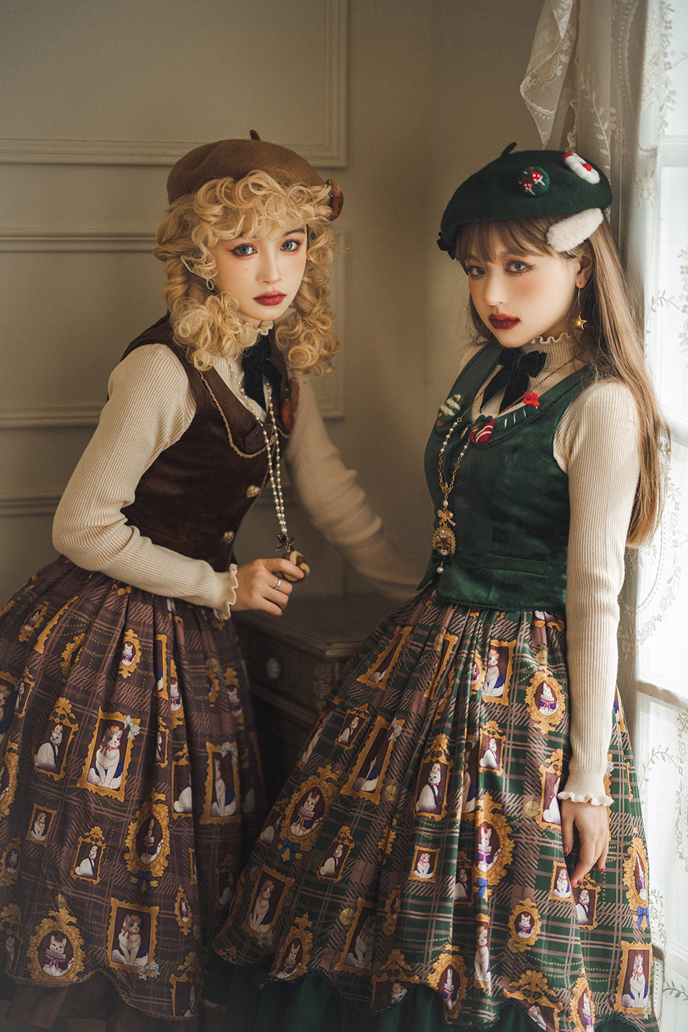 Miss Point~Christmas Preppy Style Velvet Lolita SK Vest Set 3690:22607