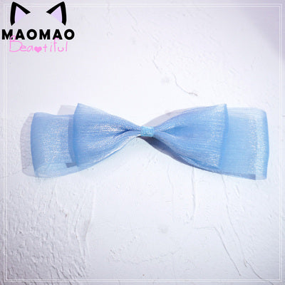 (BuyForMe) MaoJiang Handmade~Kawaii Bows Lolita Head Accessories blue- Big bow KC hairpin  