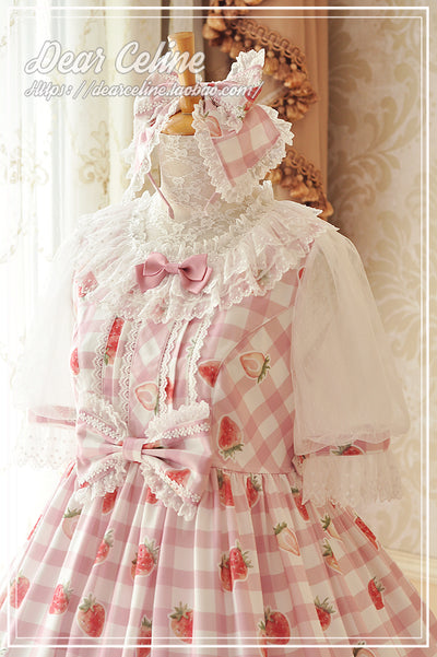 Dear Celine~Strawberry Ice Cream Lolita Bow Headband   