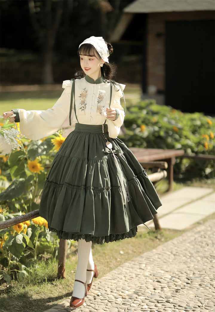 (Buyforme)Meow Jun~Sunflower Appointment~Chinese Style Skirt and Blouse   