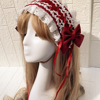 (Buy for me)ZhiJinYuan~Sweet Lolita Lace Bow Hairband Multicolors   
