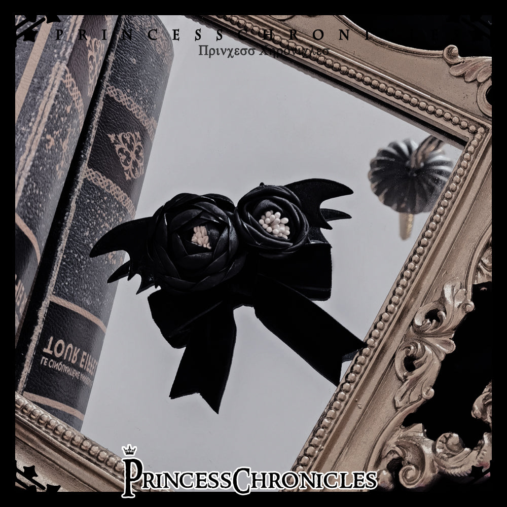 Princess Chronicles~Floating Phantom~Rose Lolita Brooch black rose brooch  