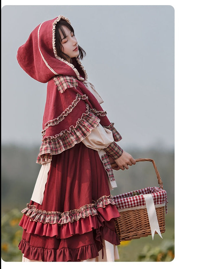 With PUJI~Little Red Riding Hood~ Pastoral Lolita OP Fullset   