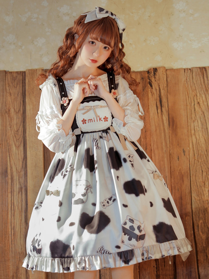 Eieyomi- Sweet Milk Candy~Kawaii Lolita JSK S milk candy JSK 