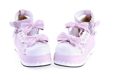 Angelic imprint~Multicolors Sweet Bow Lolita Platform Shoes   