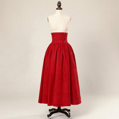 Lace Garden - Magic Academy - Retro Elegant Lolita Blouse and Skirt Set S red long skirt