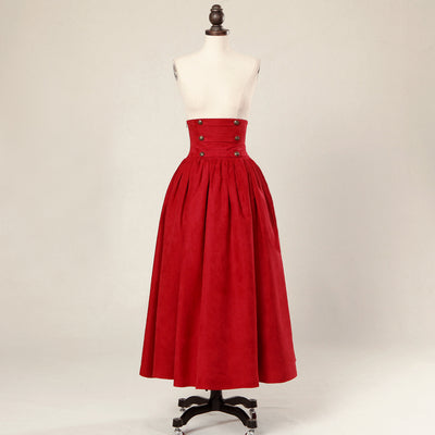(Buy for me) Lace Garden~Magic Academy~Retro Elegant Lolita Blouse and Skirt Set S red long skirt 