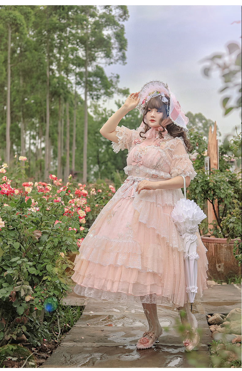NanShengGe ~Sweet Lolita Short Sleeve Blouse M(short sleeve) pink 
