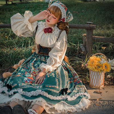 Miss Point~Rich Hymn~Lolita Bavarian Long Velvet Jumper Skirt   