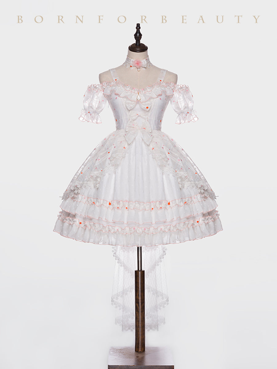 Youpairui~Bucharest~Calssic Lolita Jumper Dress Set S white JSK only 