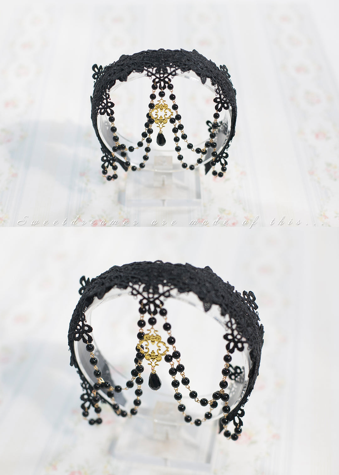 SweetDreamer~Lolita Lace Veil Set Headband black hair band (without veil)  