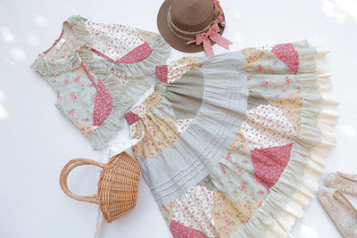 SweetDreamer~Nemo's Garden~Country Lolita Patchwork Skirt Free size fairytale green patchwork skirt/length 70cm 